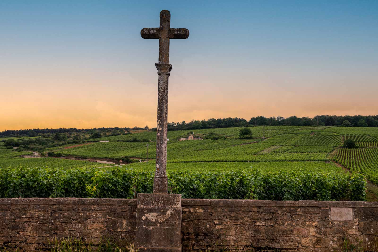 Das berümte Kreuz vor einer Appellation der Domaine